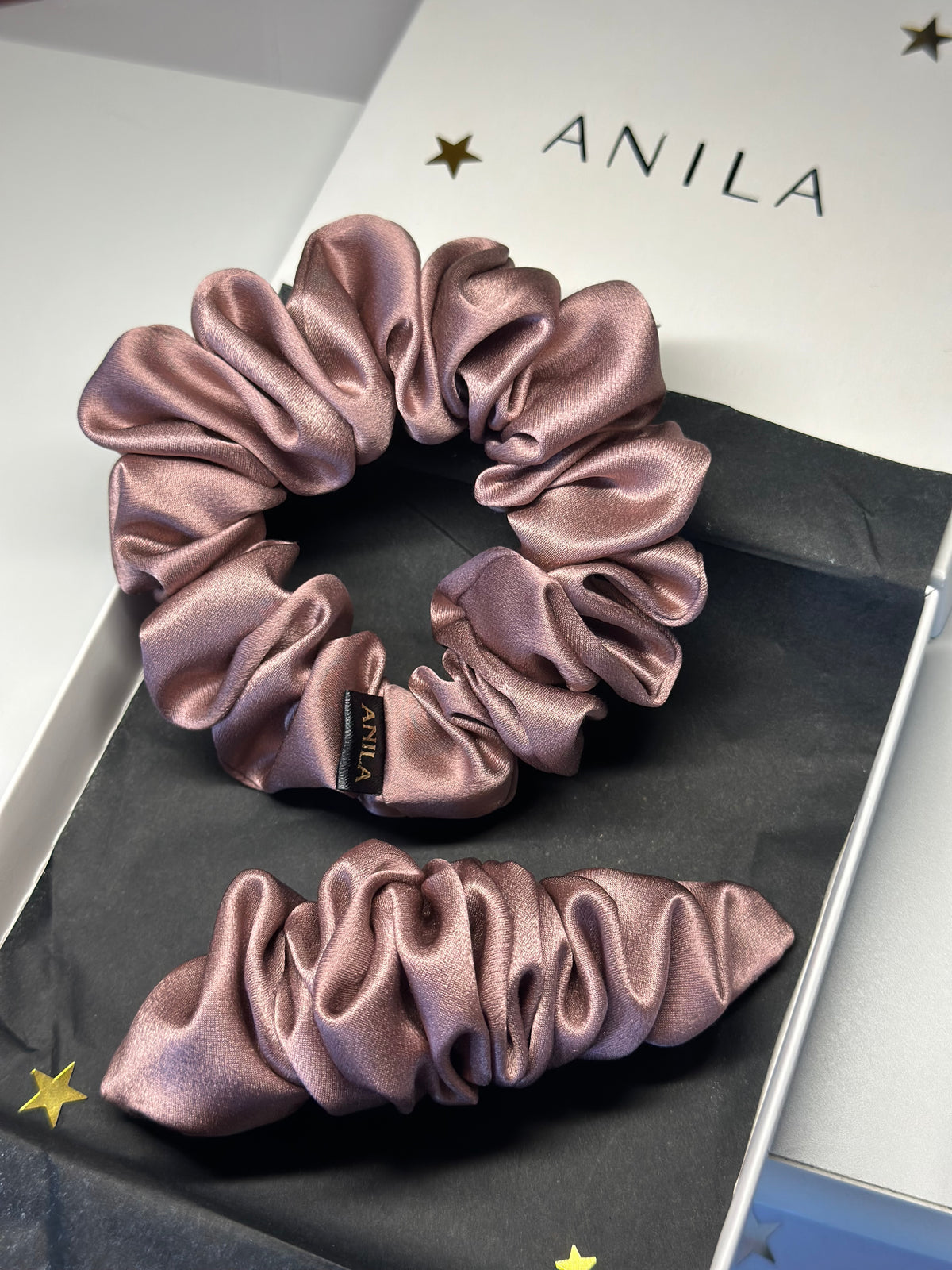 DUSTY ROSE šilkinis segtukas ir gumytė